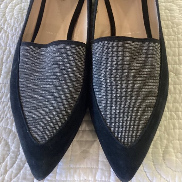 Ron White Flats Weatherproof Black & Gray Pointed-Toe Loafers 38.5 - Picture 2 of 11